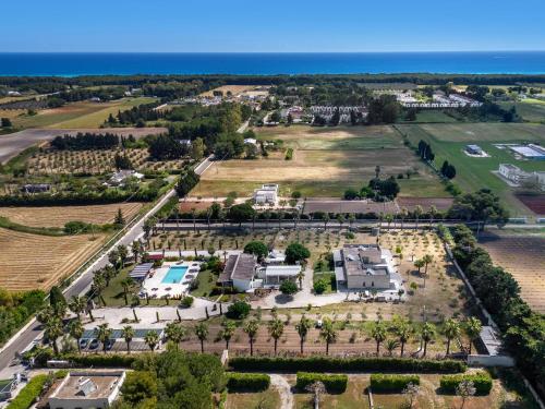 an aerial view of a park next to the ocean at Agriturismo Li Frutti in Otranto