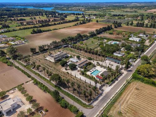 an aerial view of a subdivision with a road and houses at Agriturismo Li Frutti in Otranto