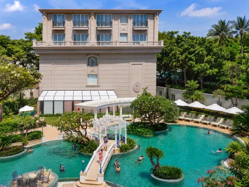 an aerial view of the pool at the resort at The IMPERIAL Vung Tau Hotel in Vung Tau