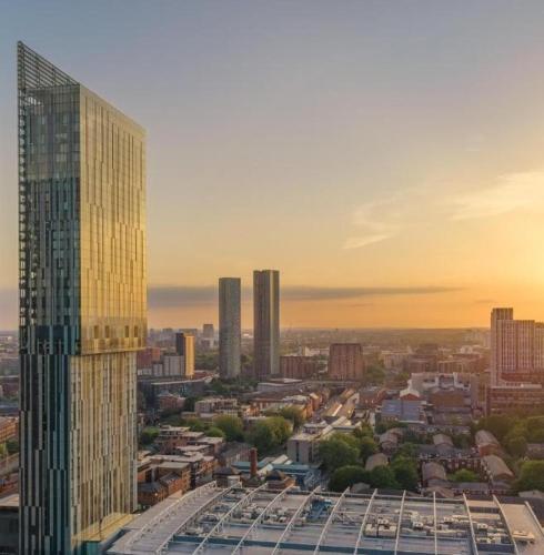 a view of a city with a tall building at The Manchester Deansgate Hotel, by IHG in Manchester