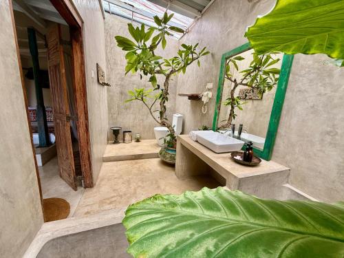 a bathroom with a sink and a mirror at GODDESS Kandy in Kandy