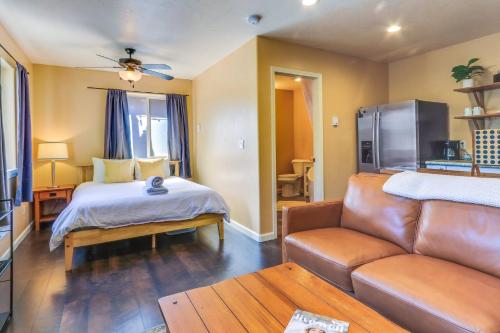 a living room with a couch and a bed at The Nook in Coeur d'Alene