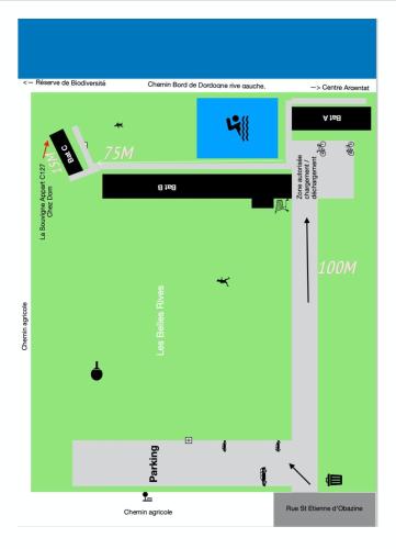 a map of the location of the proposed site at *A setting between Dordogne and swimming pool* in Argentat