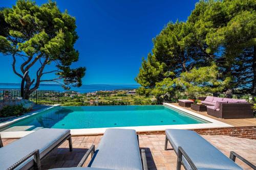 Holiday house Pantovčak, secluded stone house without other guests,with heated pool and unique view