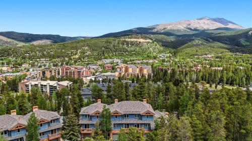an aerial view of a resort in the mountains at Los Pinos 22C by Great Western Lodging in Breckenridge