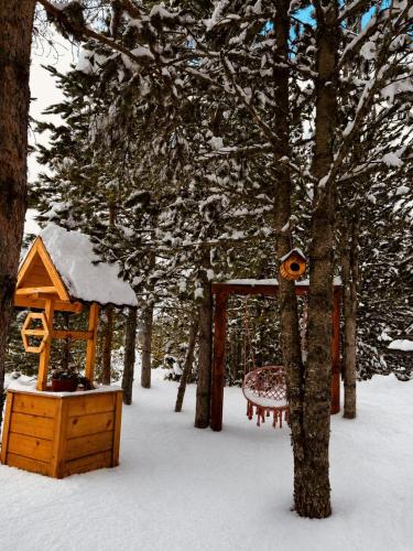 a playground in the snow next to trees at My Dream - Blidinje in Blidinje