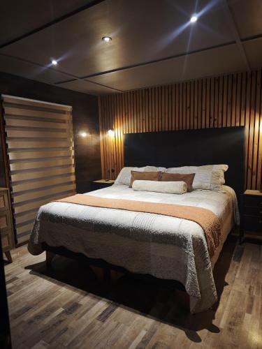 a bedroom with a large bed in a room at Mary y Luis in Coihaique