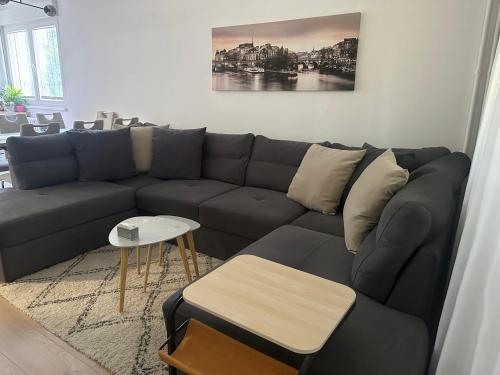 a living room with a couch and a table at Juga lux apartment in Fontana