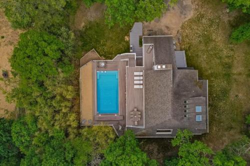 an overhead view of a building with a swimming pool at Southampton Beauty in Southampton