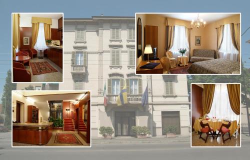 a collage of photos of a hotel room at Hotel Residence in Parma
