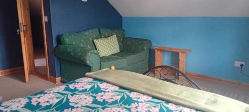 a bedroom with a couch and a chair and a bed at Lakeview in Fenagh