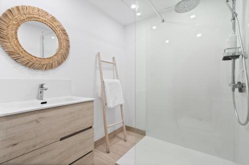 a bathroom with a sink and a shower at Las Pergolas in Marbella