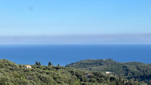 a view of a bunch of trees on a hill at Anthoussa Rooms in Parga