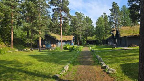 a path leading to a house with a grass roof at ONGA Boutique Lodge in Alta
