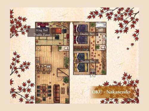 a drawing of a floor plan of a house at OKU - Nakasendo - in Shiojiri