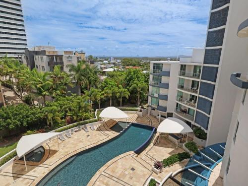 a view of a swimming pool from a building at Points North Unit 507 - Caloundra in Caloundra