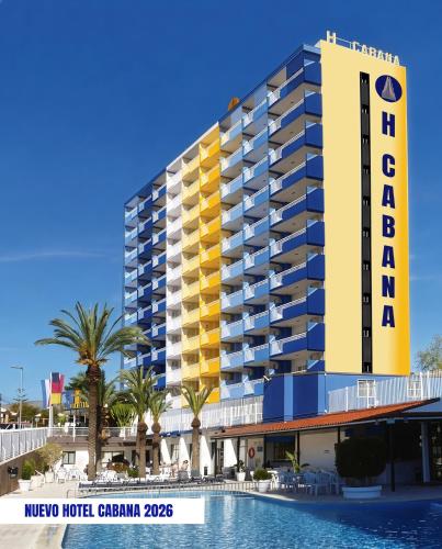 a hotel with a pool in front of a building at Hotel Cabana in Benidorm