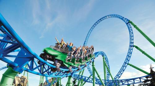 a group of people riding on a roller coaster at Rixos Beldibi - Adult Only - The Land of Legends Access in Beldibi