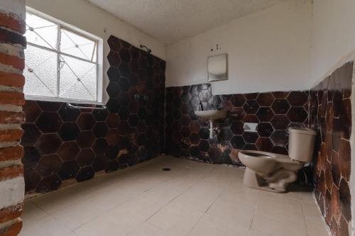 a bathroom with a toilet and a sink at Hospedaje Las Palmas By GEstores in Huasca de Ocampo