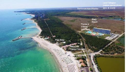 an aerial view of a beach and the ocean at Adela Sunset View by Blaxy Resort in Olimp