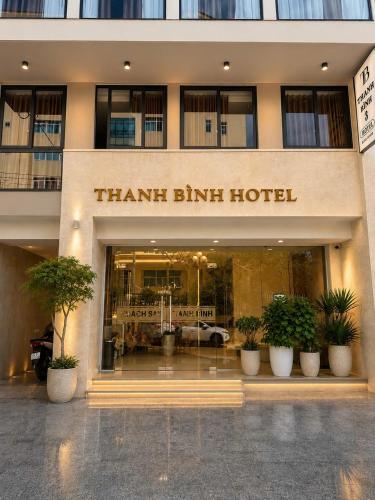 a front view of a hotel with a thank himler hotel at Thanh Bình Hotel - Buôn Ma Thuột in Buon Ma Thuot