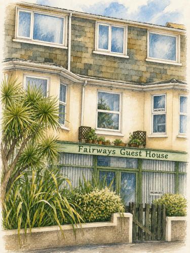 a drawing of a flayers guest house at Fairways Guest House in Newquay