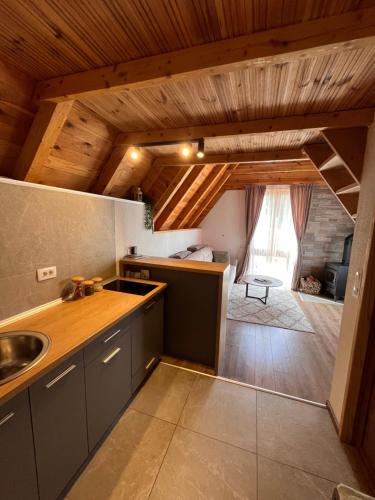 a kitchen with a sink and a counter top at Underwoods_chill in Žabljak