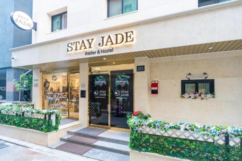 a store front of a starry jade store at Stay JADE in Seoul