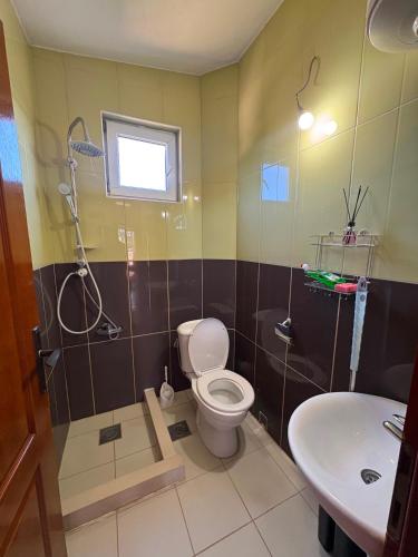 a bathroom with a toilet and a sink at Eki 2026 VIP in Donji Štoj