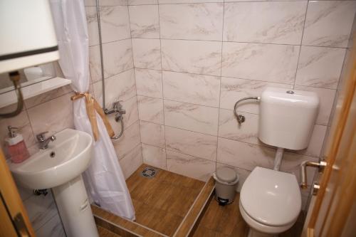 a bathroom with a toilet and a sink at Zekova Valley Cabin Durmitor in Žabljak