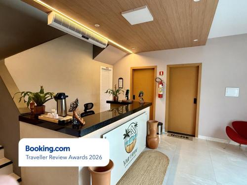 a kitchen with a counter top in a room at Your Home - Studios Boutique Hotel in São Luís