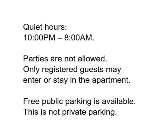 a screenshot of a cell phone with the words quiet hours at Comfortable apartment in Ålesund in Ålesund