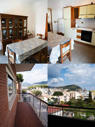 a collage of photos of a kitchen and a balcony at Casa Gordon Riviera in Terracina