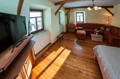 TV a/nebo společenská místnost v ubytování Apartmán Kamenný Dům