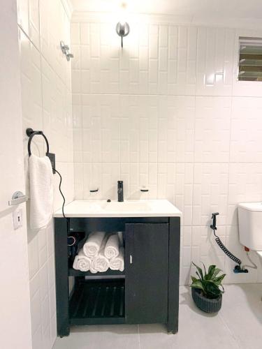 a bathroom with a sink and a toilet at Loft Misiones 226 in Puerto Iguazú