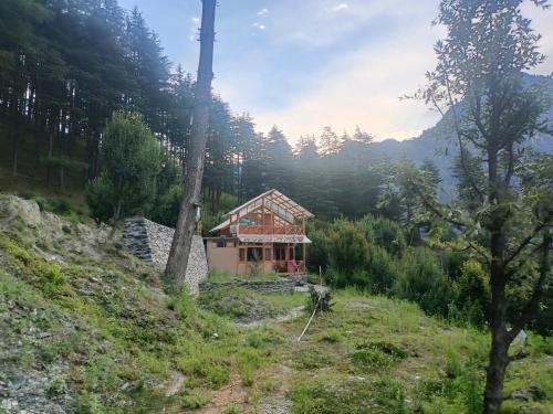 a house on the side of a hill at Cedar Forest BnB Villa in Kasol
