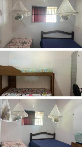 zwei Bilder eines Zimmers mit zwei Betten und eines Zimmers in der Unterkunft Chácara in Conde