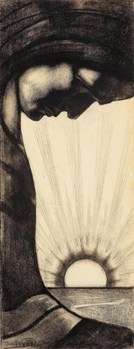 a drawing of a vase with a persons face at Eliot Oviasogie in Benin City
