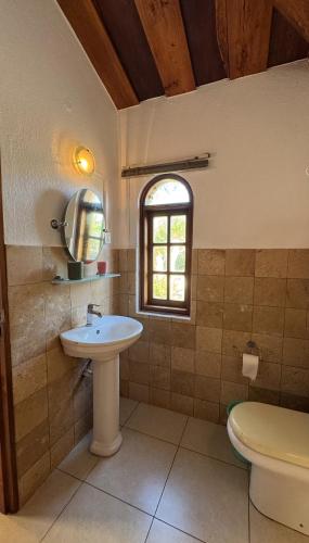 a bathroom with a sink and a toilet at Curlt stays in Kampala