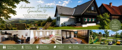 a collage of pictures of a house at Chalet Rebenruhe Südsteiermark in Praratheregg