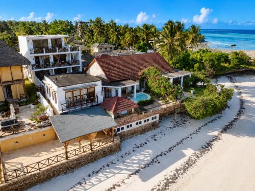 an aerial view of a house on the beach at Malcom Ocean View Retreat in Pongwe