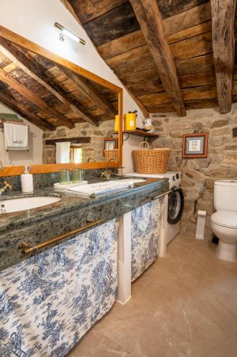 a bathroom with a sink and a toilet at Vivienda pasiega LO LUCAS 1920 in San Roque de Ríomiera
