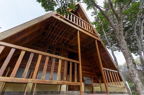 a tree house in the middle of a forest at Chalé dos Campos in Vale do Capao