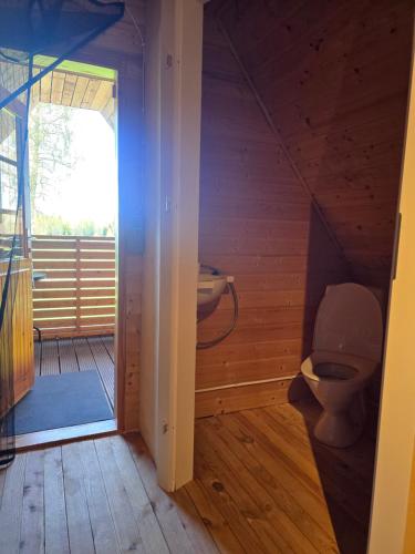a bathroom with a toilet and a sink at Tammetalu puhkemaja in Nõmme