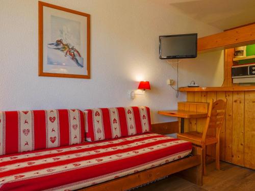 Studio skis aux pieds, balcon, animaux admis, Arc 1800 - FR-1-411-374