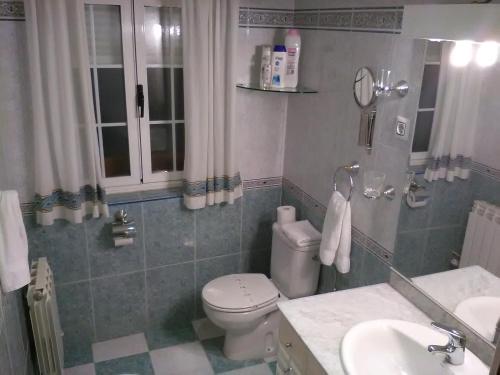 a bathroom with a toilet and a sink at Casa Rural La Esmeralda in Navarredonda de Gredos