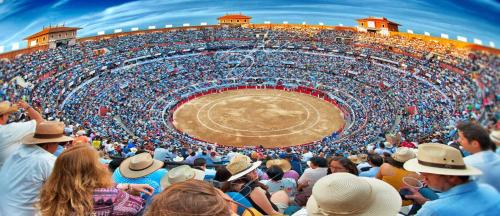 eine große Menschenmenge in einer Arena in der Unterkunft Hotel Sicilia, Aguascalientes in Aguascalientes