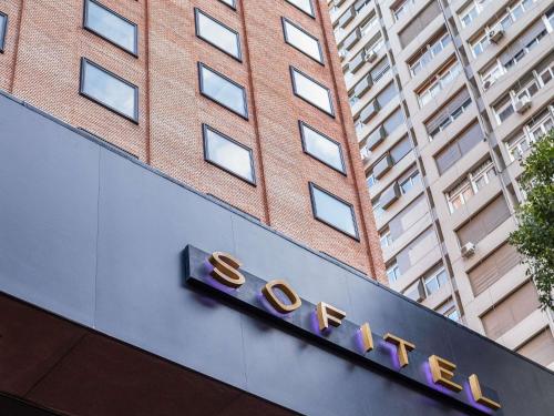 a hotel sign on the side of a building at Sofitel Buenos Aires Recoleta in Buenos Aires
