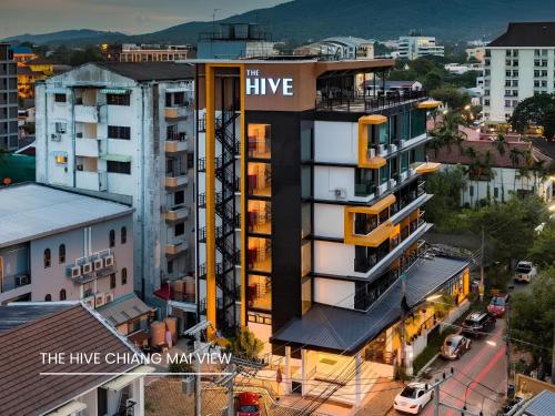 an overhead view of a building with the live the live changing marriott at The Hive Chiang Mai Hotel in Chiang Mai