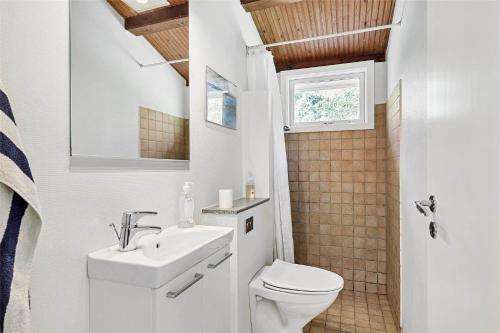 a bathroom with a toilet and a sink at 10054-Rorvig-Lindegardsvaenget-27 in Rørvig